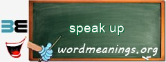 WordMeaning blackboard for speak up